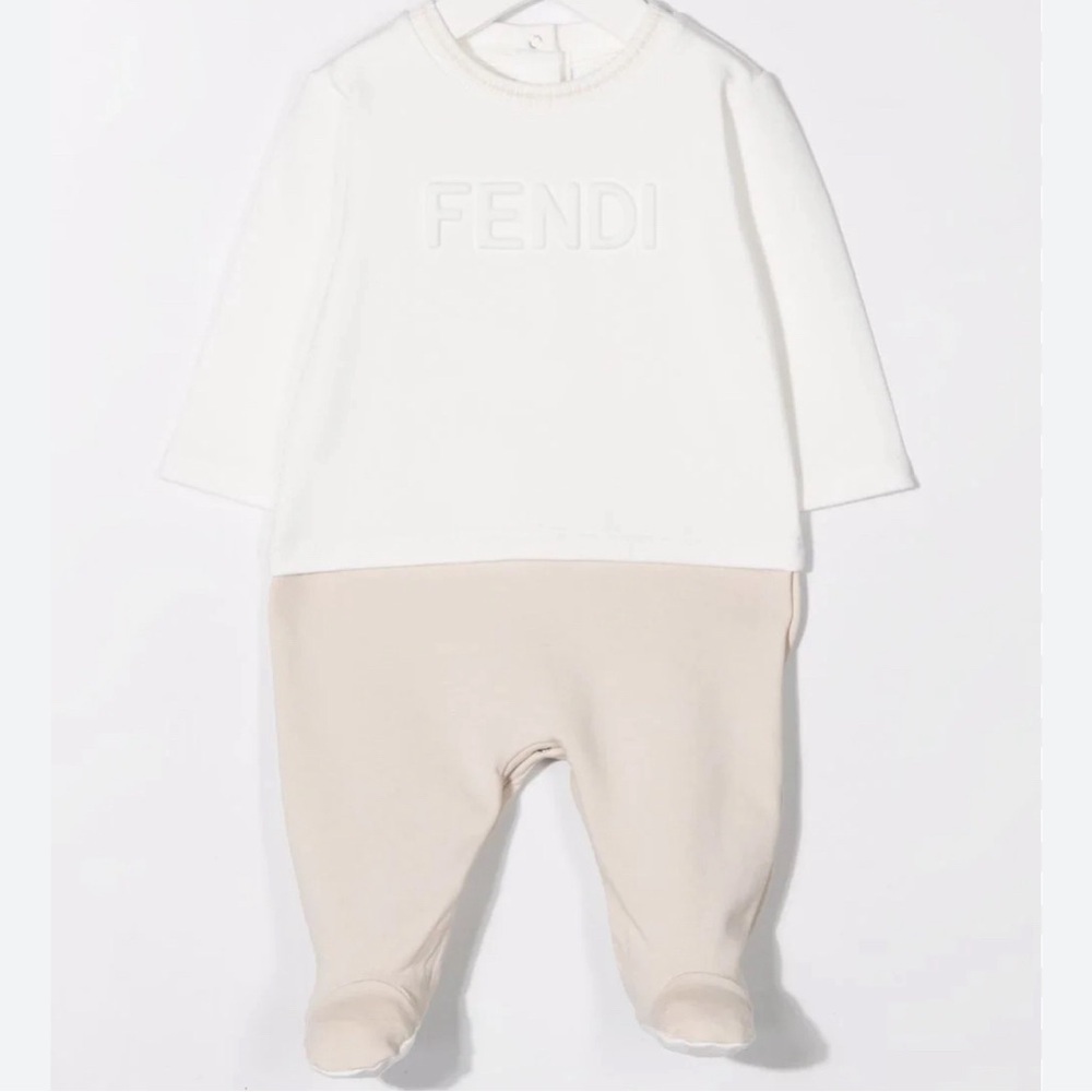 Fendi Baby Long Sleeve Footie Onesie